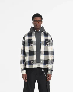 Represent All Over Initial Flannel Shirt - Blue Check><noscript><img width=