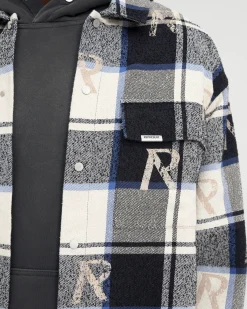 Represent All Over Initial Flannel Shirt - Blue Check><noscript><img width=