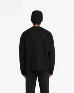 Represent Cable Knit Sweater - Jet Black><noscript><img width=