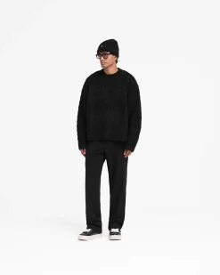 Represent Cable Knit Sweater - Jet Black><noscript><img width=