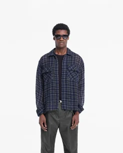 Represent Check Flannel Shirt - Blue Check><noscript><img width=