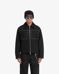 Represent Contrast Stitch Smart Jacket - Jet Black><noscript><img width=