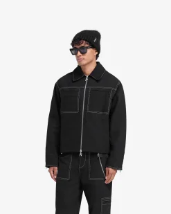 Represent Contrast Stitch Smart Jacket - Jet Black><noscript><img width=