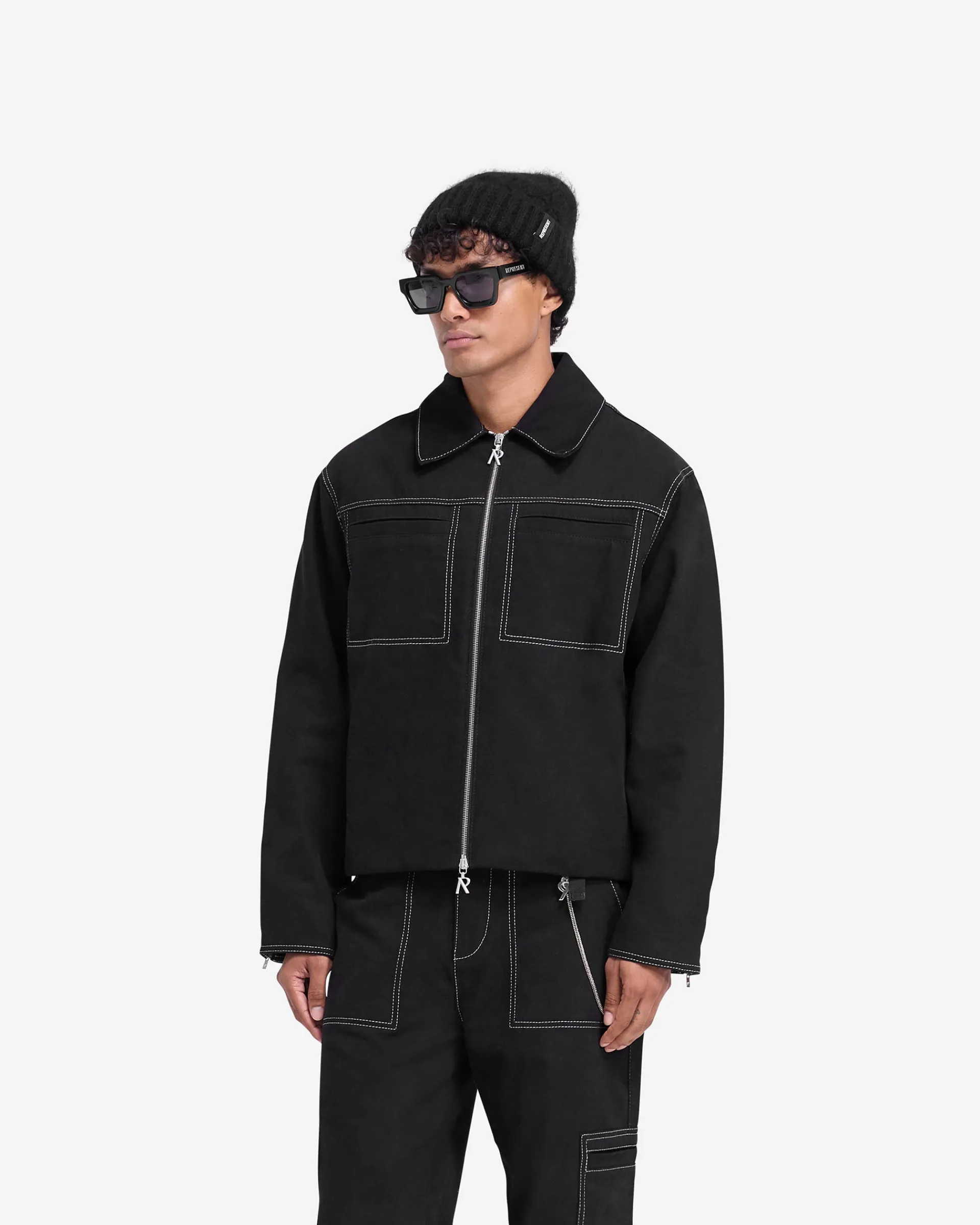 Represent Contrast Stitch Smart Jacket - Jet Black> Outerwear