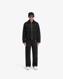 Represent Contrast Stitch Smart Jacket - Jet Black><noscript><img width=