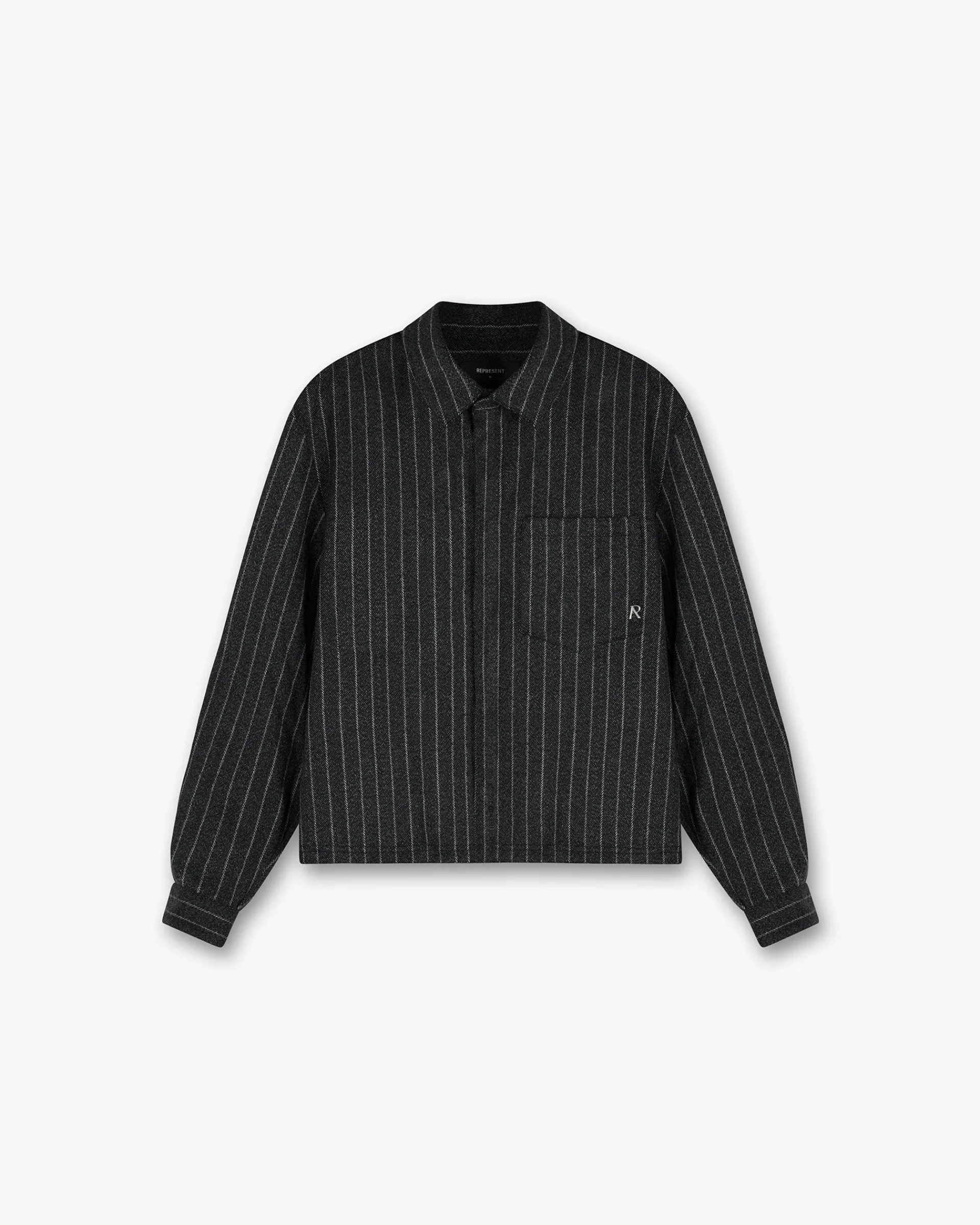 Represent Cropped Dress Shirt - Black Pinstripe> Shirts