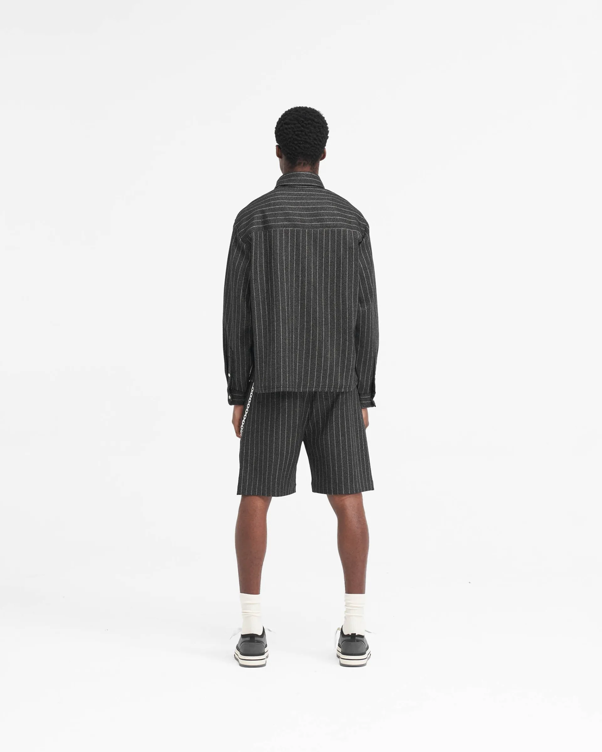 Represent Cropped Dress Shirt - Black Pinstripe> Shirts