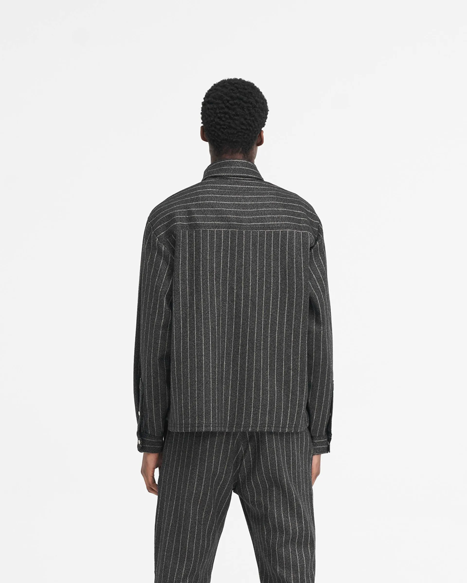 Represent Cropped Dress Shirt - Black Pinstripe> Shirts