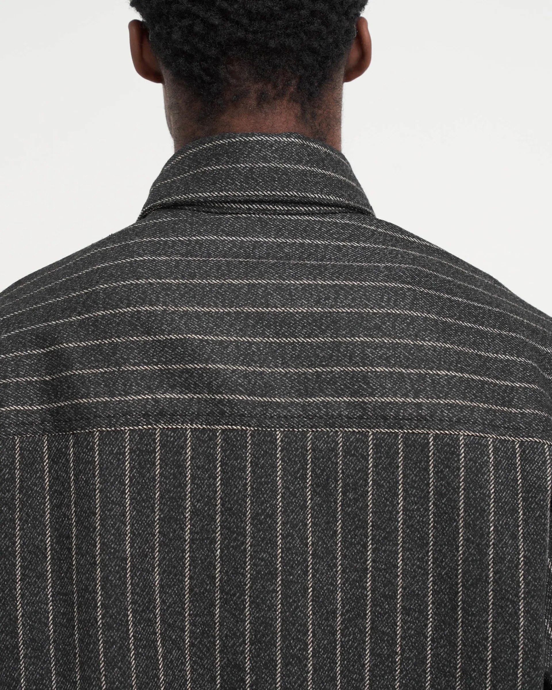 Represent Cropped Dress Shirt - Black Pinstripe> Shirts