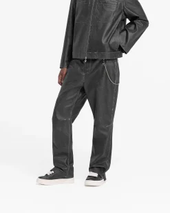 Represent Distressed Leather Pant -> Pants