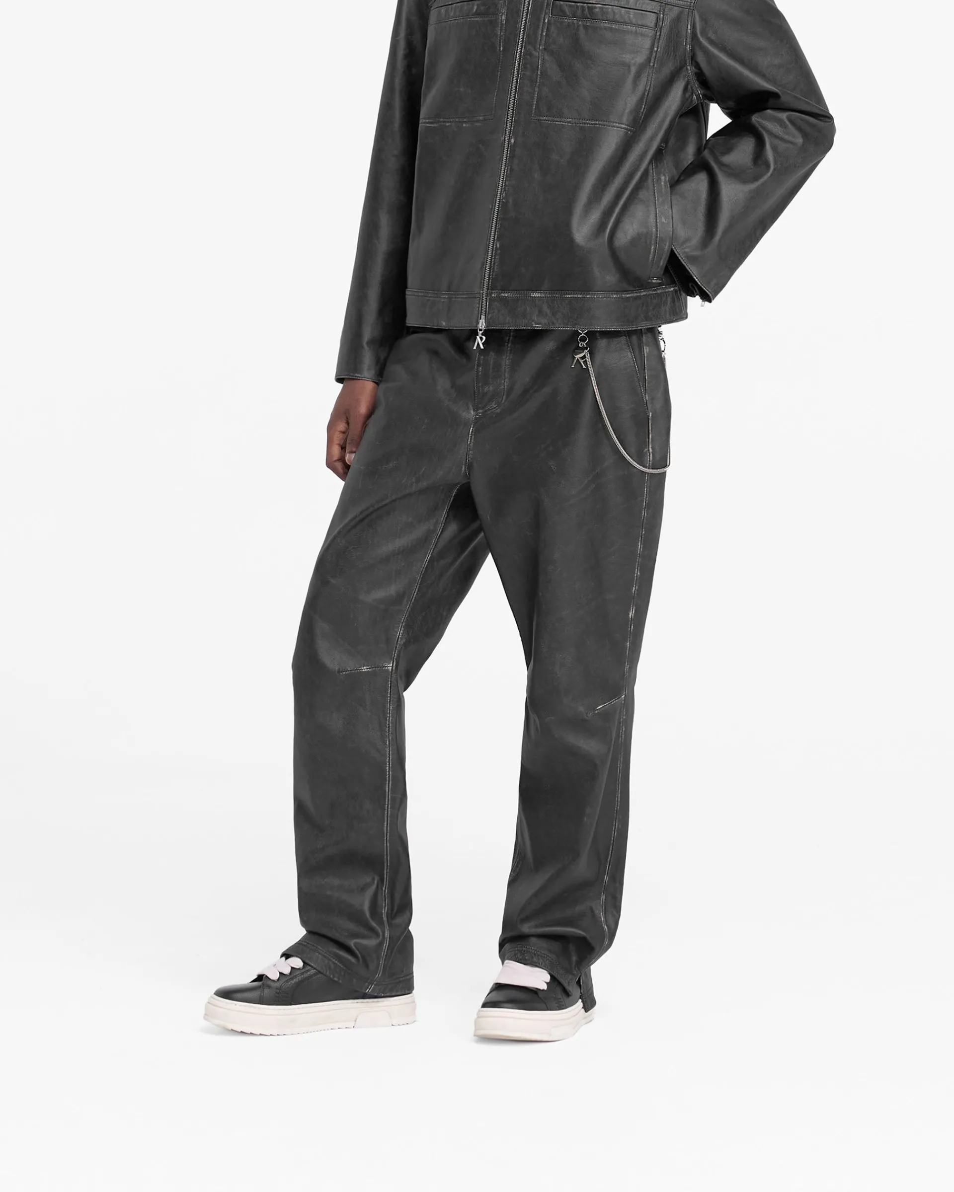 Represent Distressed Leather Pant -> Pants