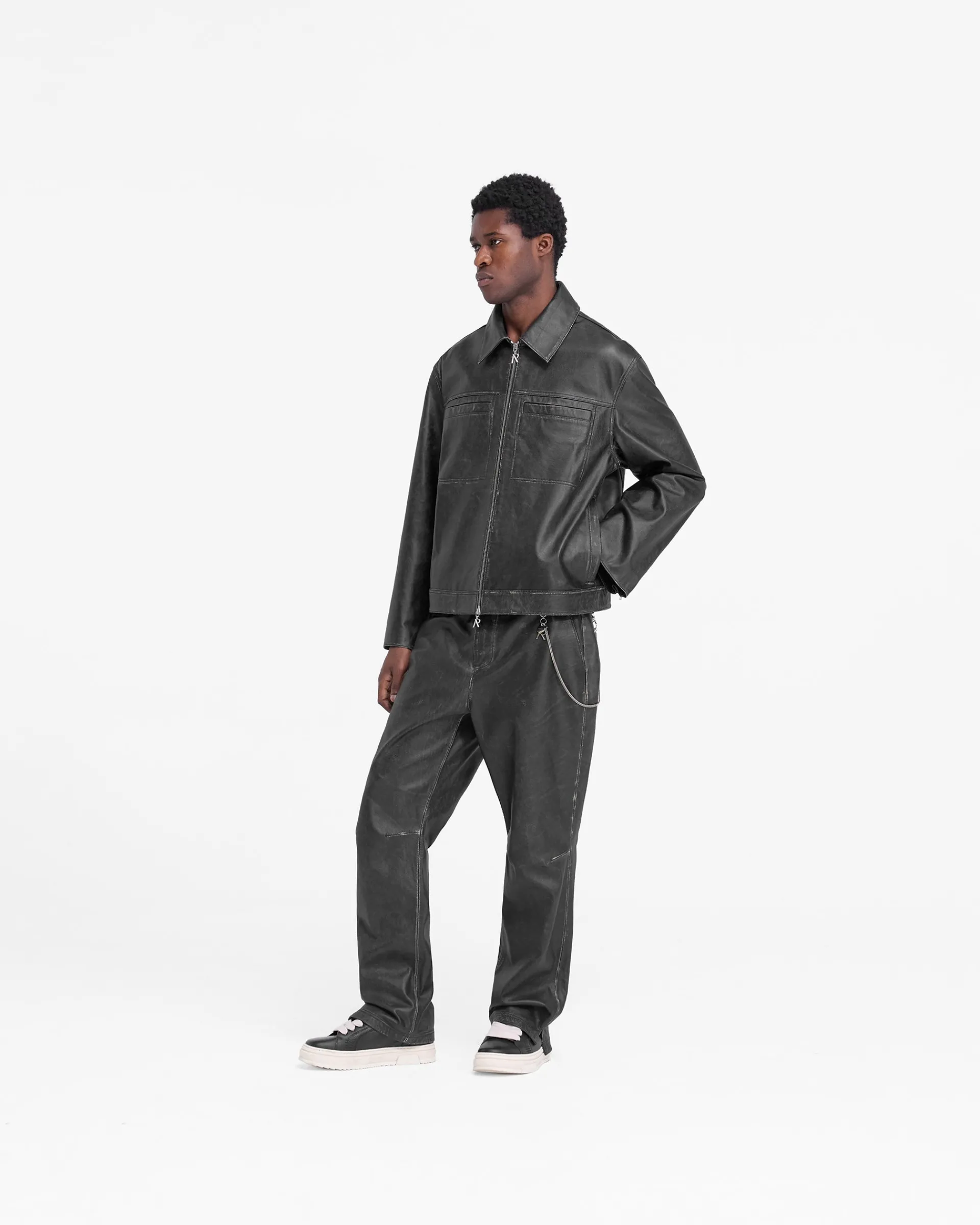 Represent Distressed Leather Pant -> Pants