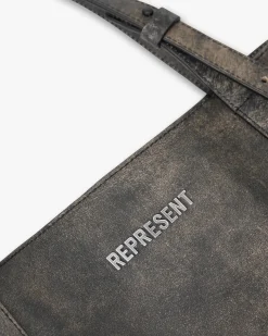Represent Distressed Leather Tote Bag -><noscript><img width=
