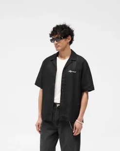 Represent Embroidered Bowling Shirt - Jet Black> Shirts