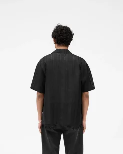 Represent Embroidered Bowling Shirt - Jet Black><noscript><img width=