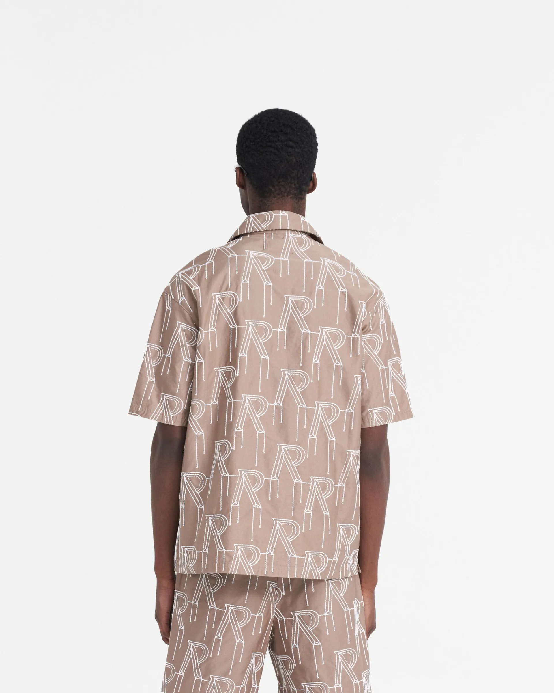 Represent Embroidered Initial Overshirt - Washed Taupe> Shirts