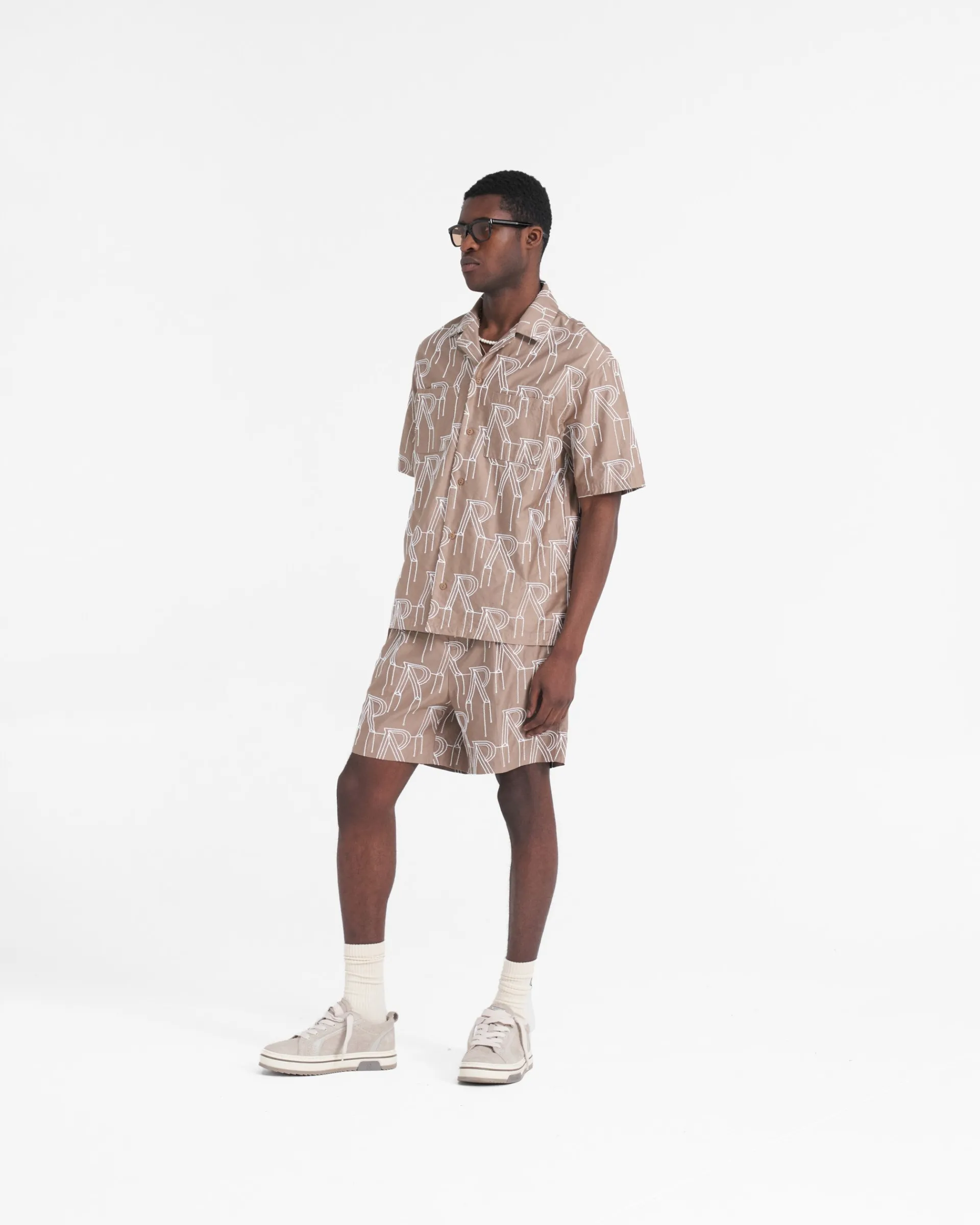 Represent Embroidered Initial Overshirt - Washed Taupe> Shirts