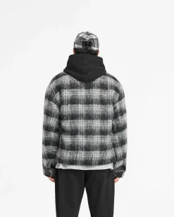 Represent Flannel Check Overshirt - Jet Black><noscript><img width=