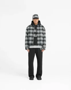 Represent Flannel Check Overshirt - Jet Black><noscript><img width=