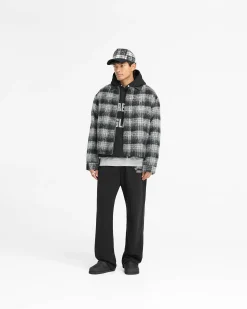 Represent Flannel Check Overshirt - Jet Black><noscript><img width=