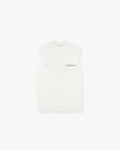 Represent 247 Future Terrains Oversized Tank - Flat White> T-Shirts