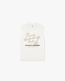 Represent 247 Future Terrains Oversized Tank - Flat White> T-Shirts