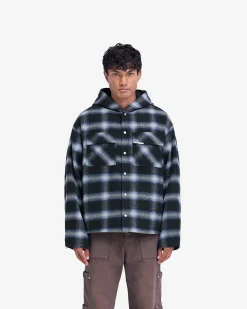 Represent Hooded Overshirt - Midnight Navy><noscript><img width=