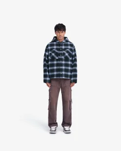 Represent Hooded Overshirt - Midnight Navy><noscript><img width=