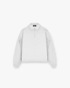 Represent Initial Boxy Quarter Zip - Ice Grey Marl> Sweaters