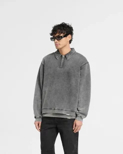 Represent Initial Boxy Quarter Zip - Vintage Grey> Sweaters
