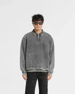 Represent Initial Boxy Quarter Zip - Vintage Grey><noscript><img width=