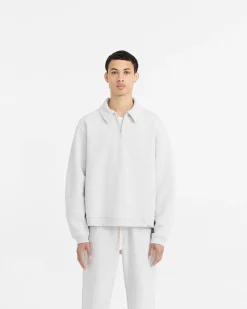 Represent Initial Boxy Quarter Zip - Ice Grey Marl><noscript><img width=
