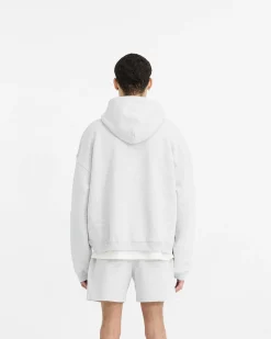 Represent Initial Boxy Zip Through Hoodie - Ice Grey Marl><noscript><img width=