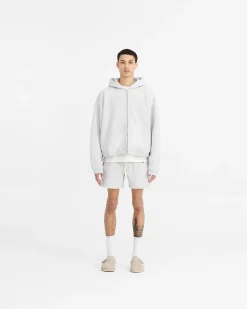 Represent Initial Boxy Zip Through Hoodie - Ice Grey Marl><noscript><img width=