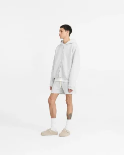 Represent Initial Boxy Zip Through Hoodie - Ice Grey Marl><noscript><img width=