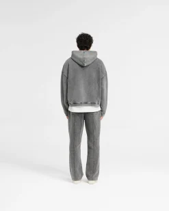 Represent Initial Boxy Zip Through Hoodie - Vintage Grey><noscript><img width=