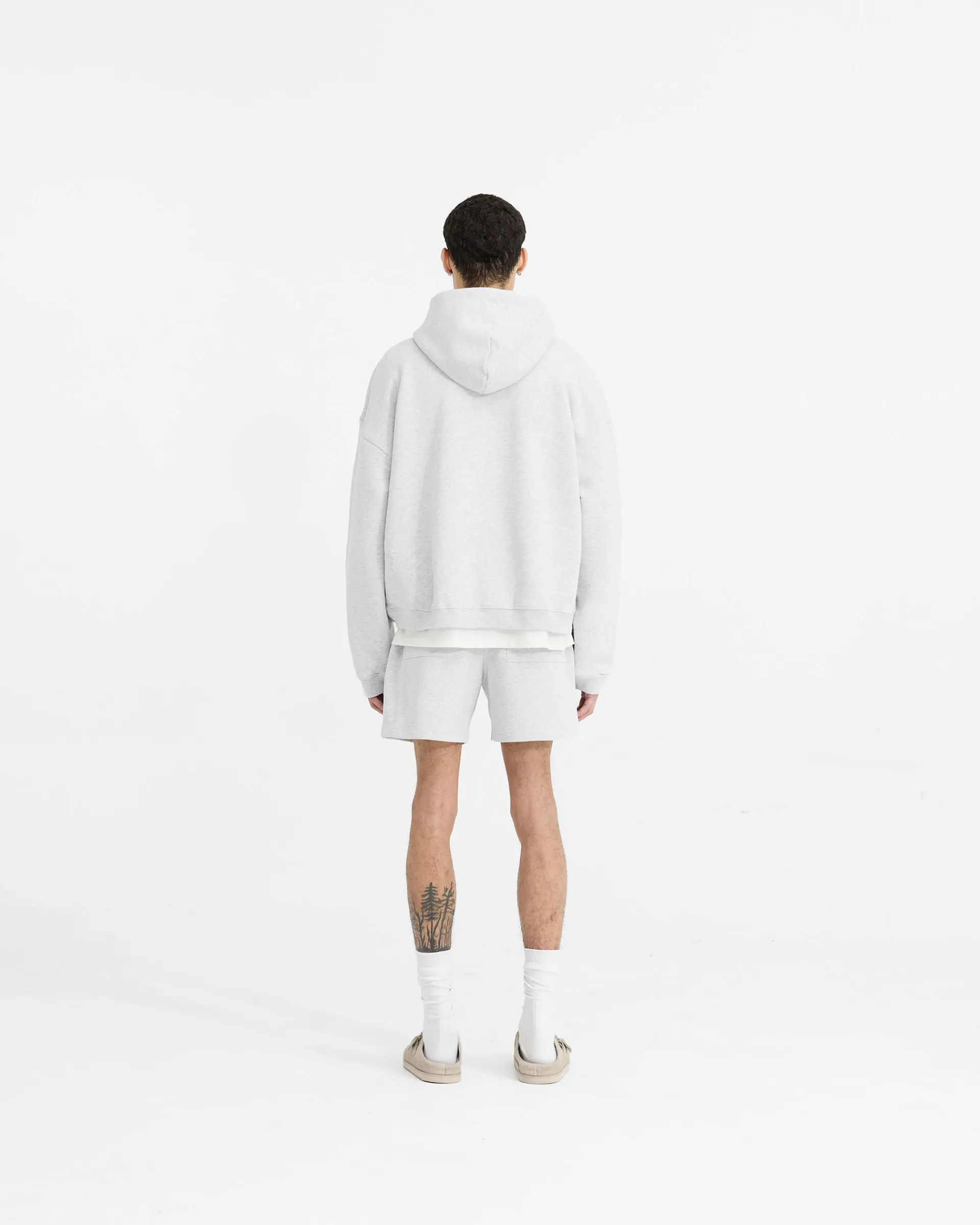 Represent Initial Boxy Zip Through Hoodie - Ice Grey Marl> Hoodies