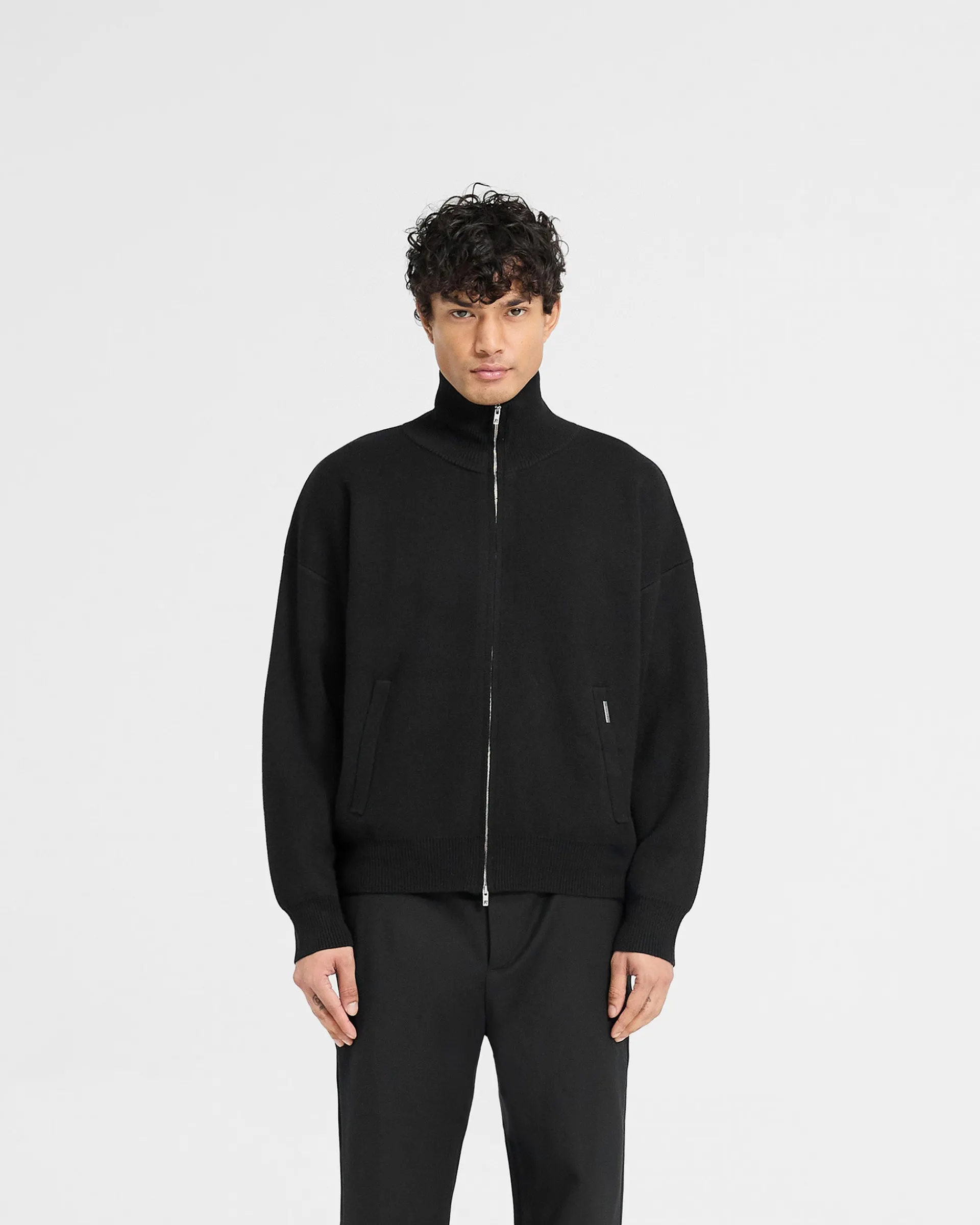 Represent Initial Knitted Track Jacket - Jet Black> Knitwear