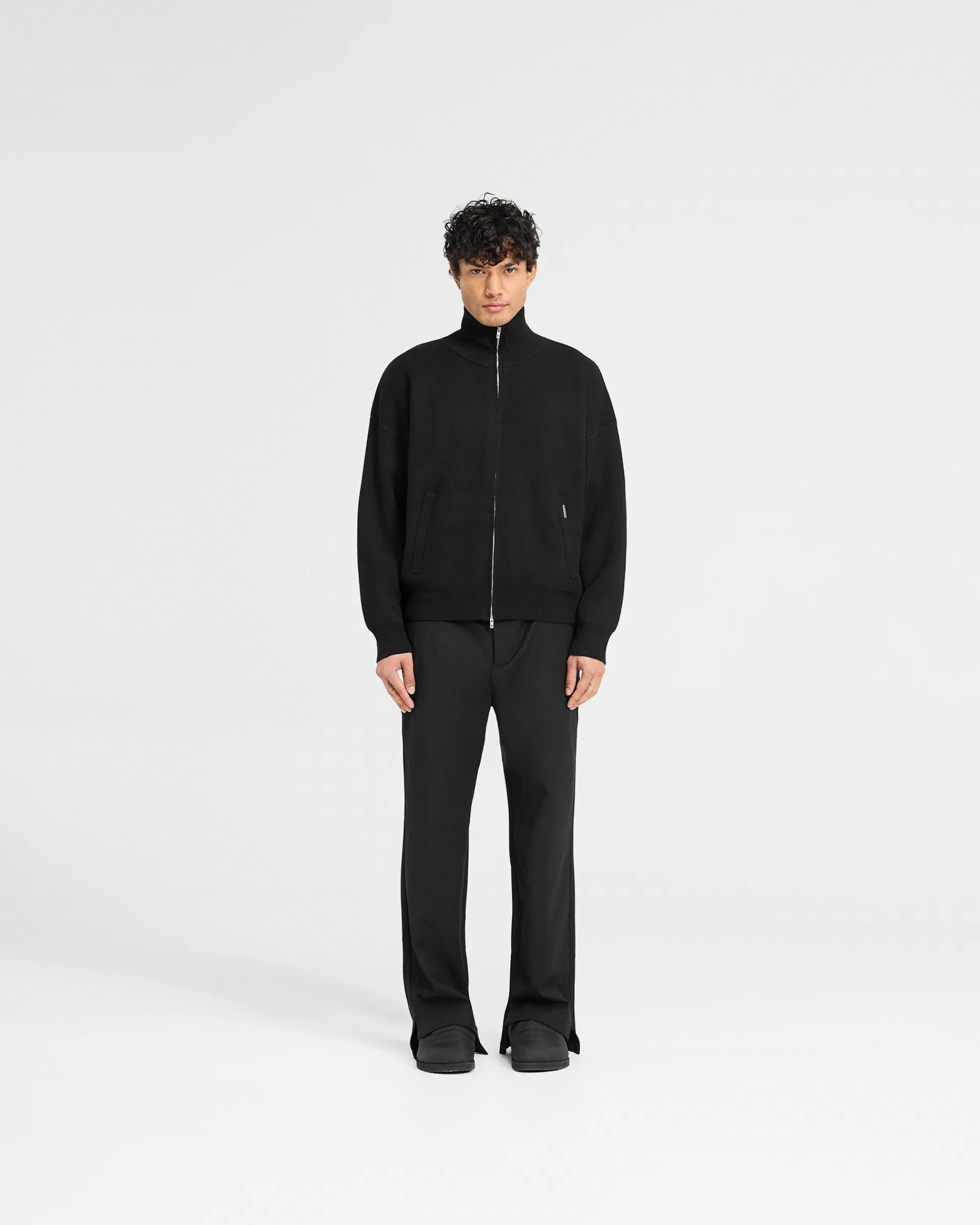 Represent Initial Knitted Track Jacket - Jet Black> Knitwear
