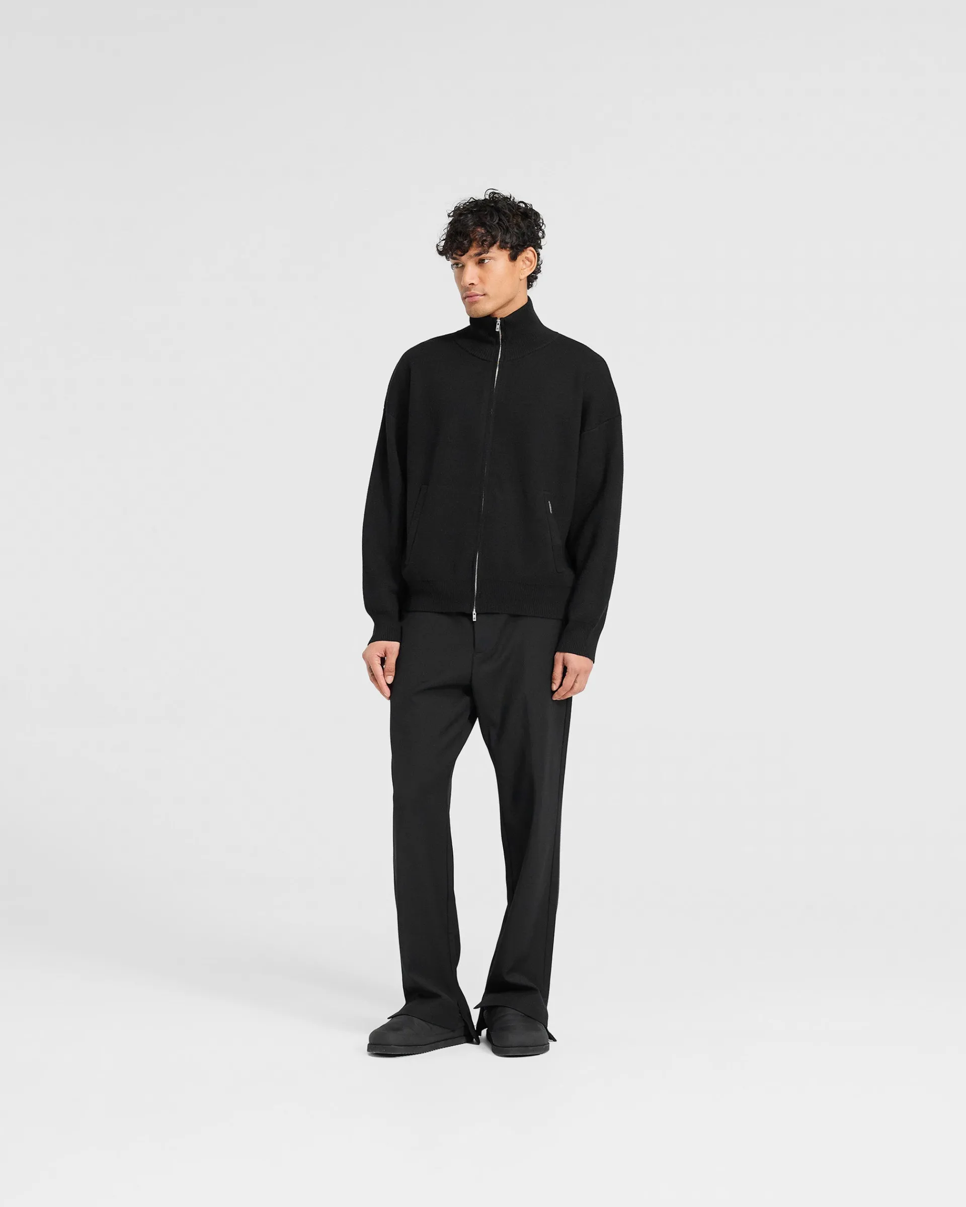 Represent Initial Knitted Track Jacket - Jet Black> Knitwear