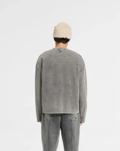 Represent Initial Long Sleeve Open Cuff T-Shirt - Vintage Grey><noscript><img width=