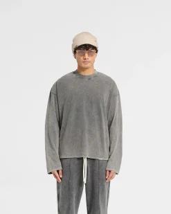 Represent Initial Long Sleeve Open Cuff T-Shirt - Vintage Grey><noscript><img width=