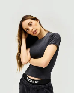 Represent Initial Rib Baby T-Shirt - Washed Black><noscript><img width=