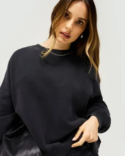 Represent Initial V Notch Sweater - Washed Black><noscript><img width=