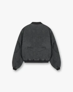 Represent Inset Sleeve Bomber - Stained Black> Outerwear