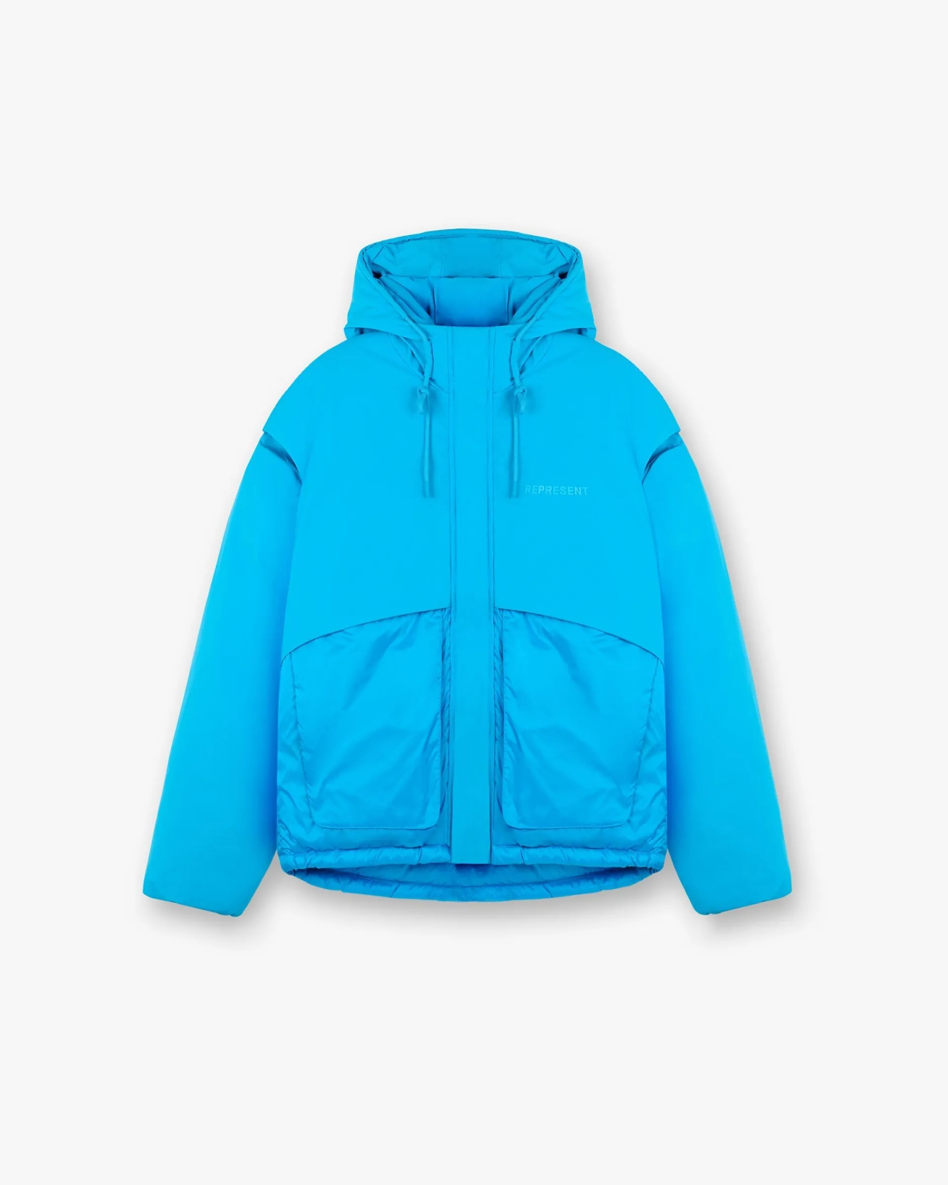 Represent Layered Hooded Puffer - Electric Blue> Puffer Jackets | Outerwear