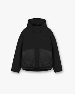 Represent Layered Hooded Puffer - Jet Black> Puffer Jackets | Outerwear