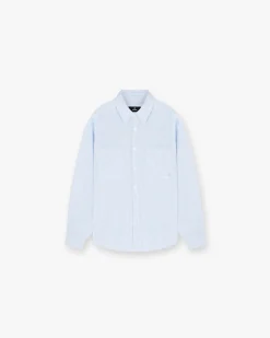 Represent Long Sleeve Pinstripe Shirt - Baby Blue> Shirts