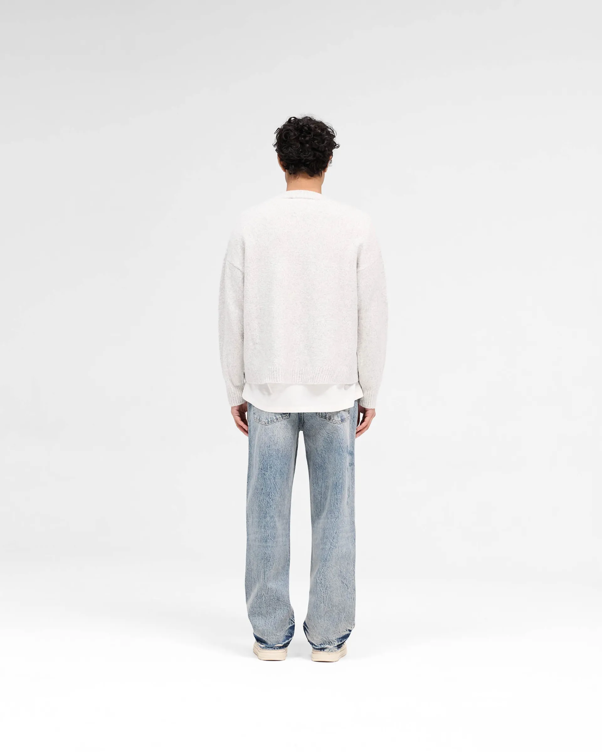 Represent Marled Knit Jumper - Ice Grey Marl> Knitwear