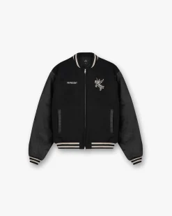 Represent Mascot Wool Varsity Jacket - Jet Black> Varsity Jackets | Outerwear